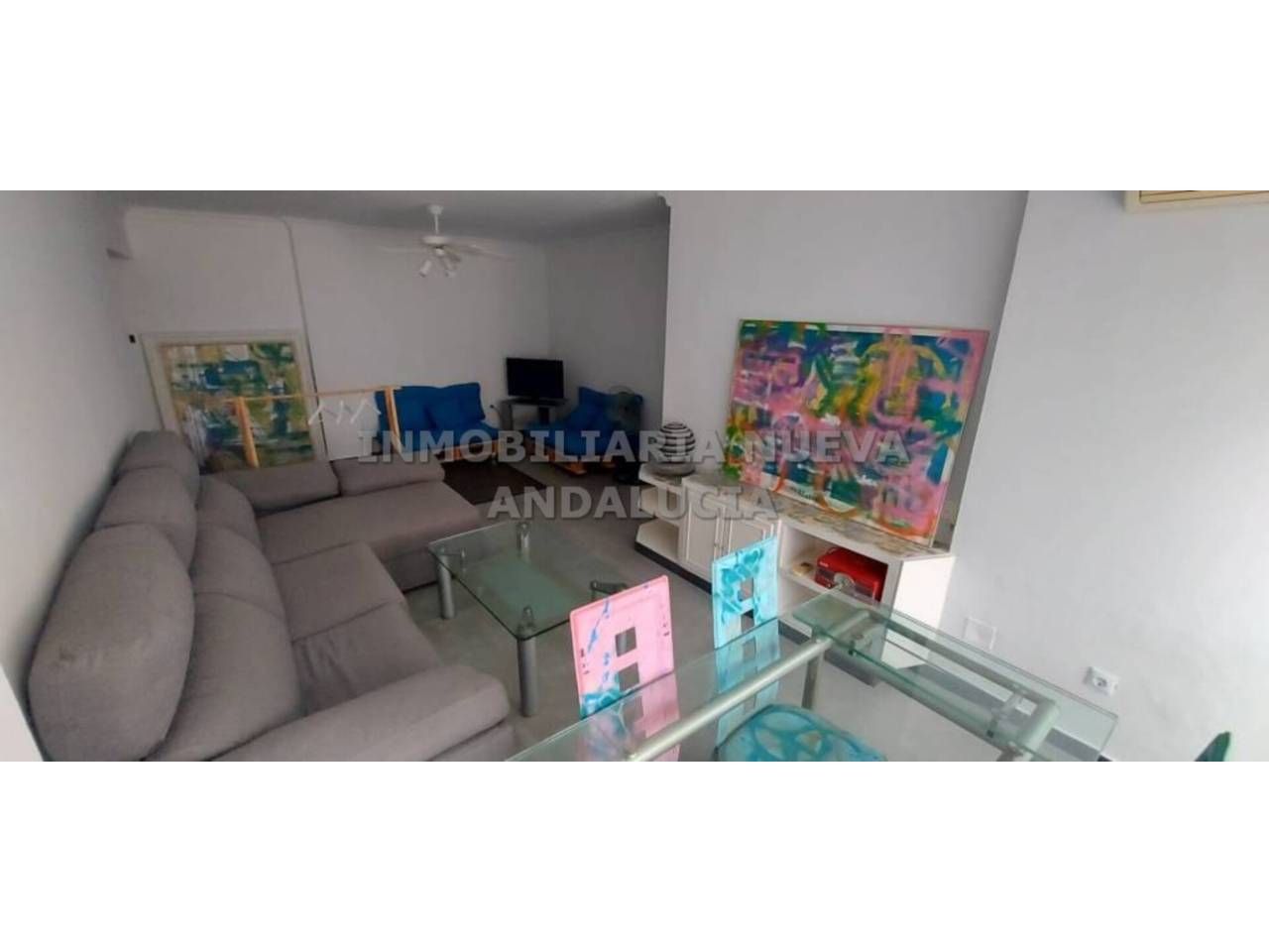 Sala d'estar de Pis de lloguer en  Almería Capital amb Aire condicionat, Terrassa i Moblat
