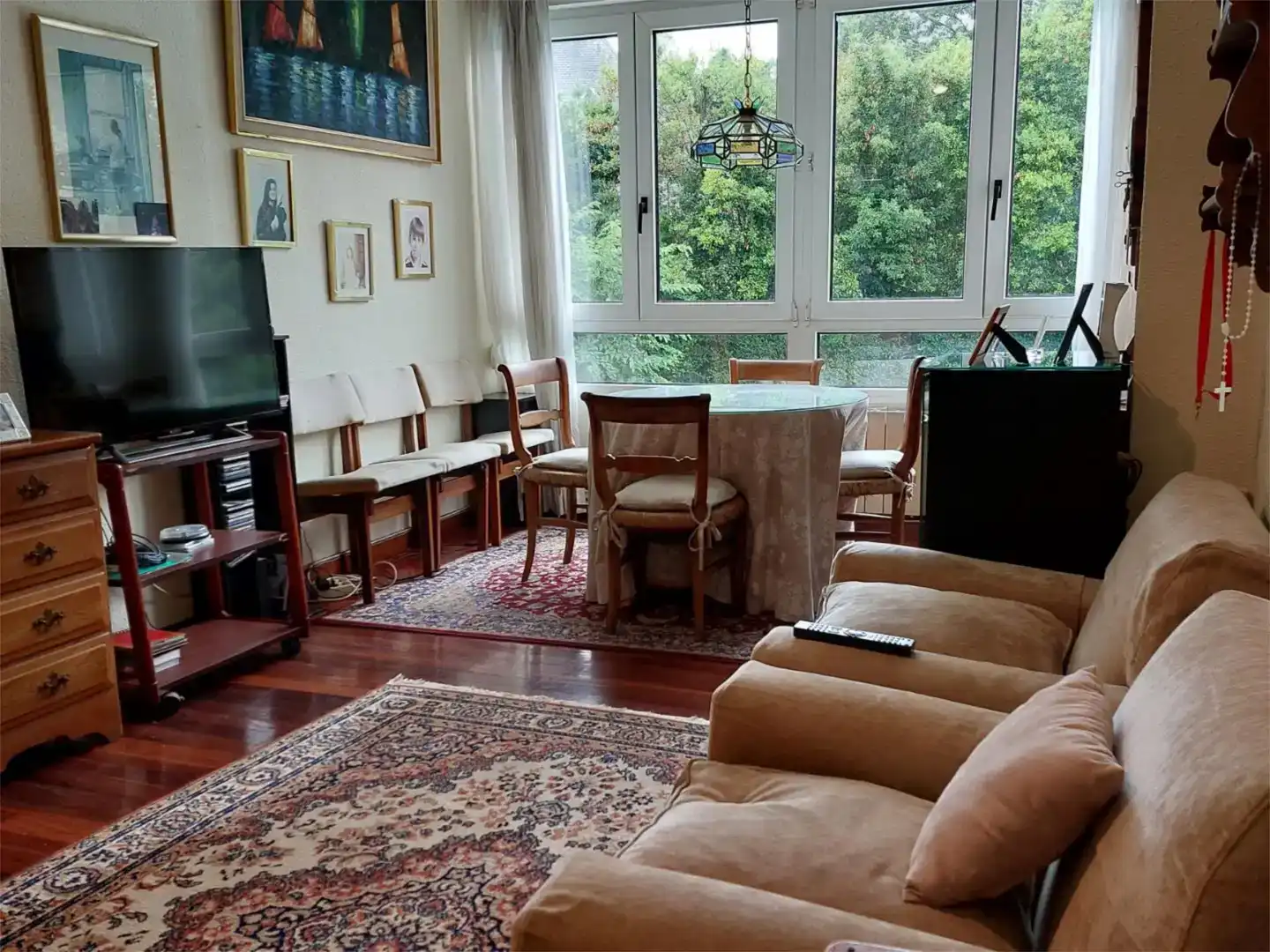 Sala d'estar de Pis en venda en Santander amb Jardí privat, Parquet i Piscina
