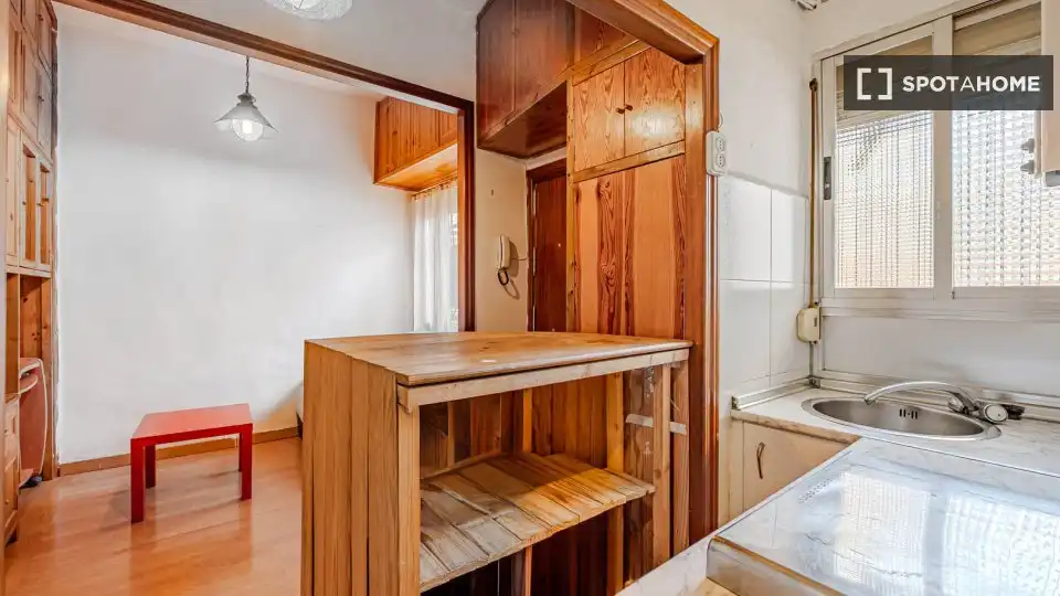 Kitchen of Study for share in Madrid  with Air Conditioner, Terrace and Furnished