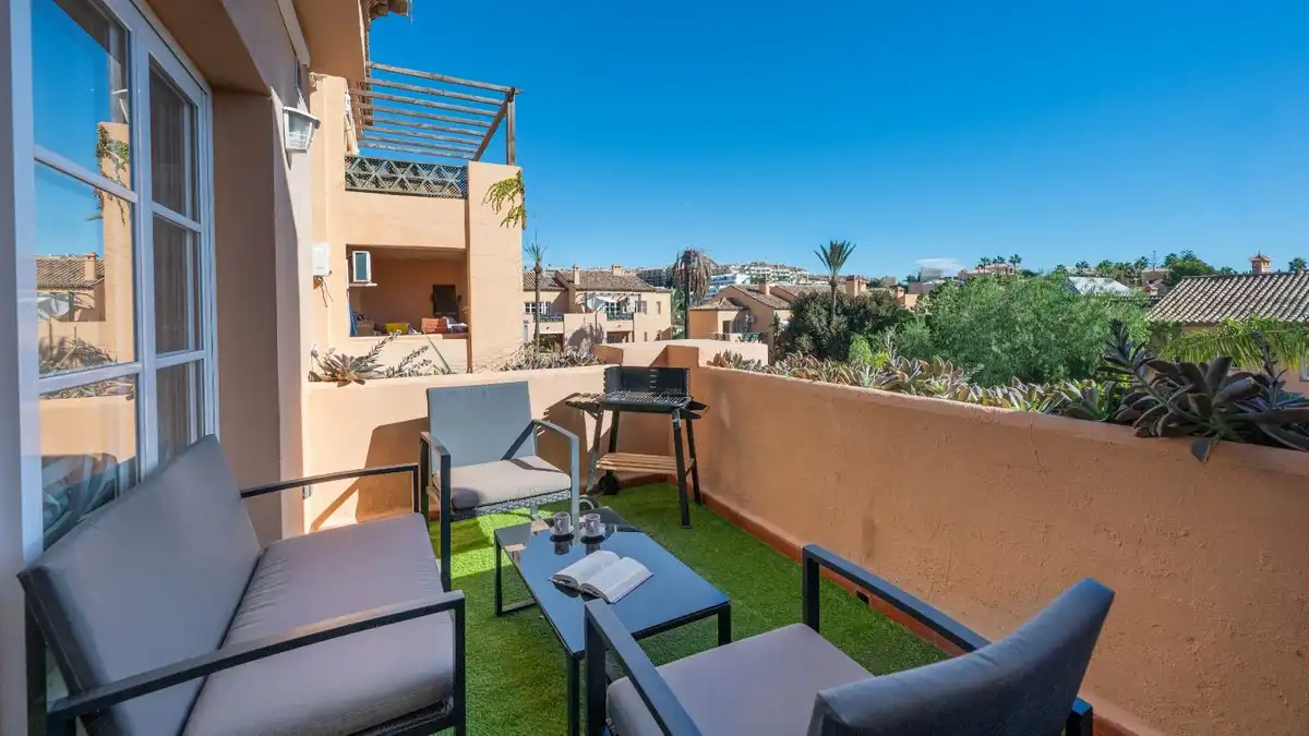 Terraza de Apartamento en venta en Mijas con Aire acondicionado, Terraza y Amueblado
