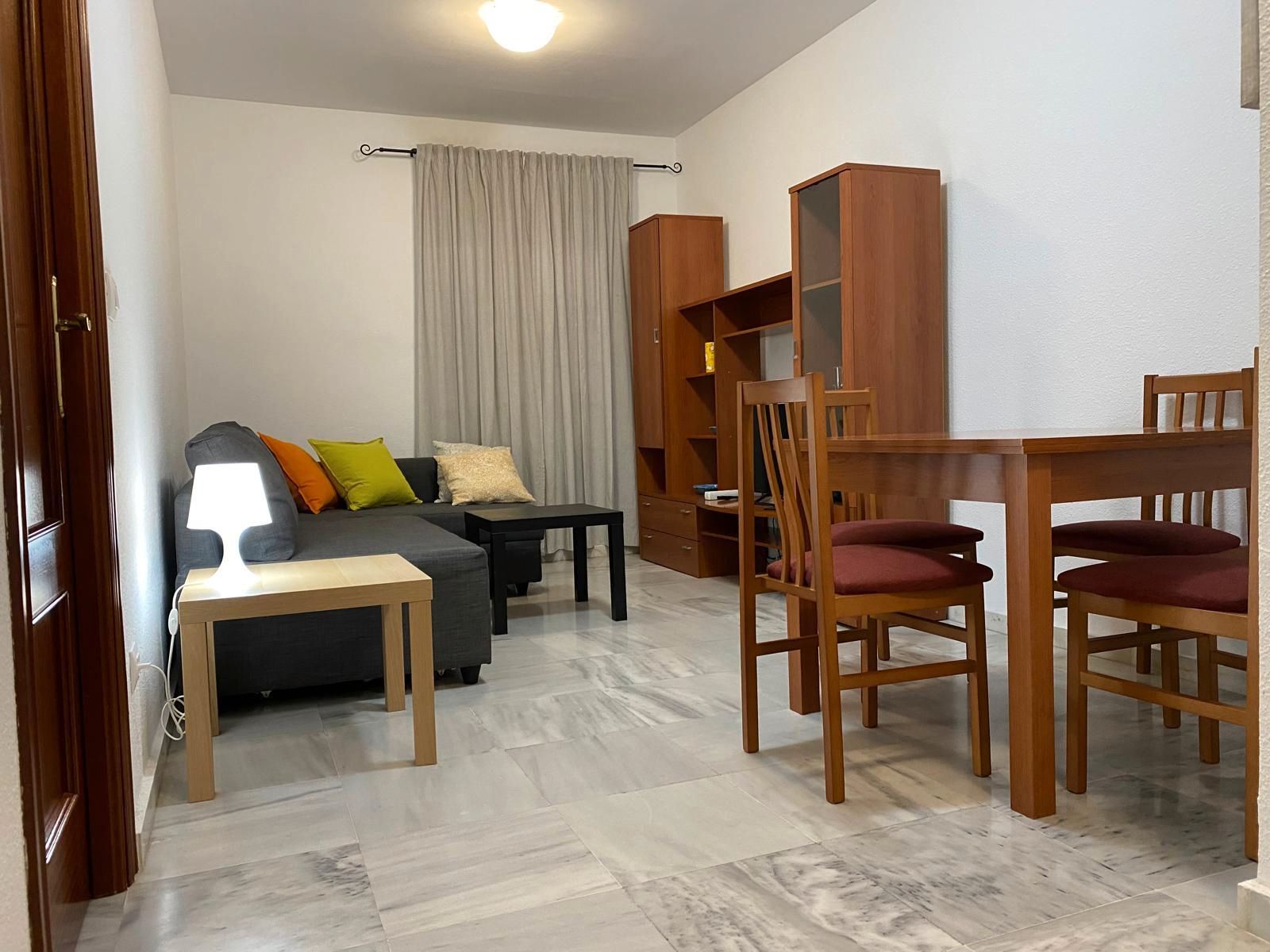 Living room of Apartment for rent in Málaga Capital  with Air Conditioner, Furnished and Washing machine