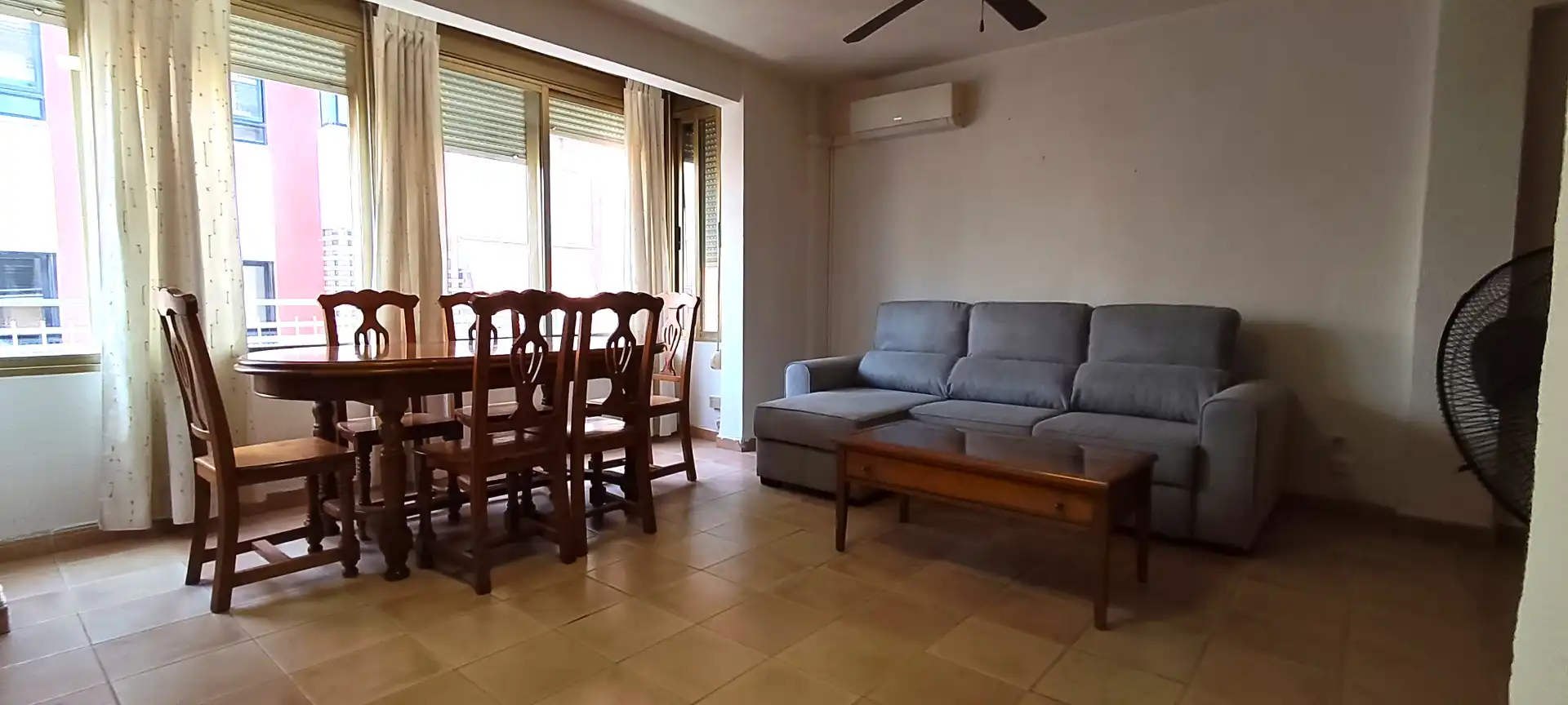 Living room of Flat for rent in Alicante / Alacant  with Air Conditioner, Furnished and Oven