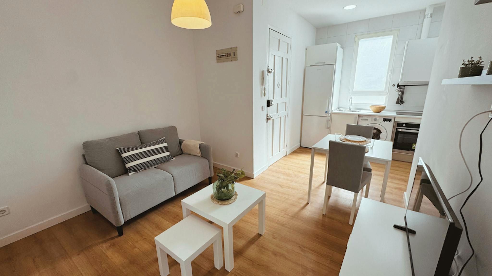 Living room of Flat to rent in  Madrid Capital  with Air Conditioner, Heating and Furnished