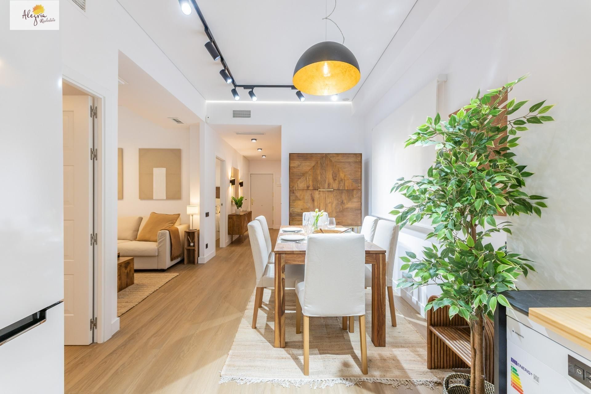 Menjador de Apartament de lloguer en  Valencia Capital amb Aire condicionat i Moblat