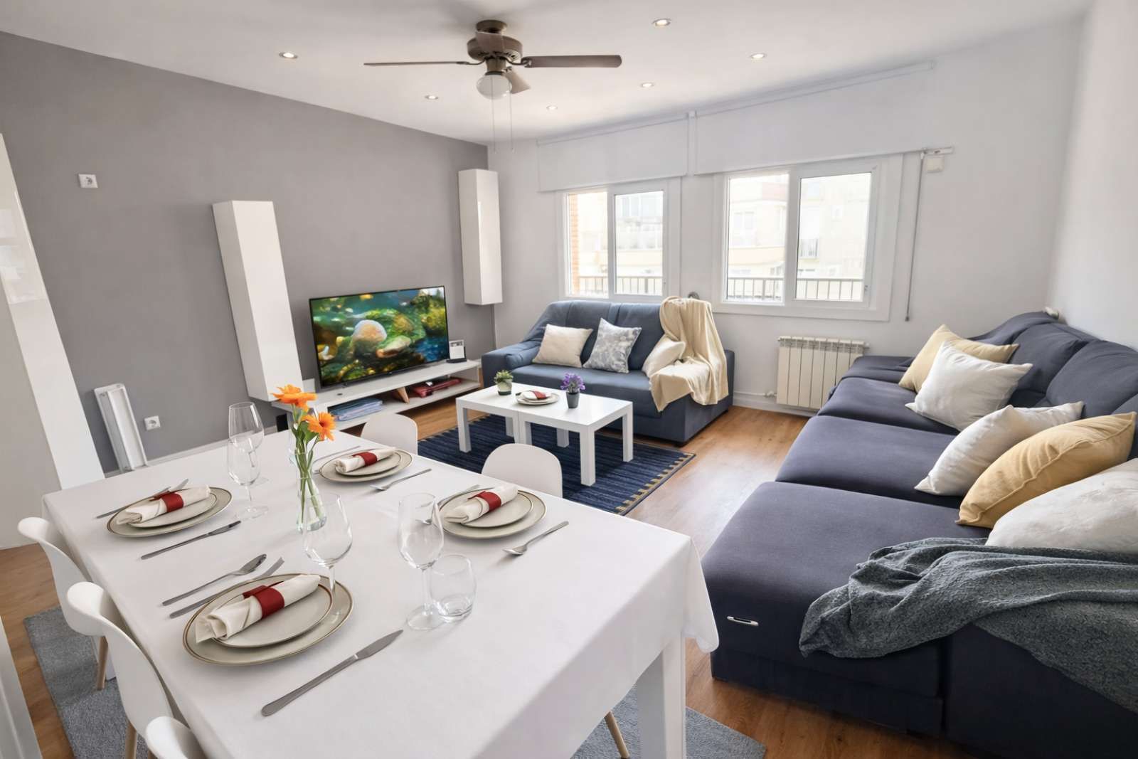 Living room of Apartment for share in  Barcelona Capital  with Air Conditioner, Heating and Terrace