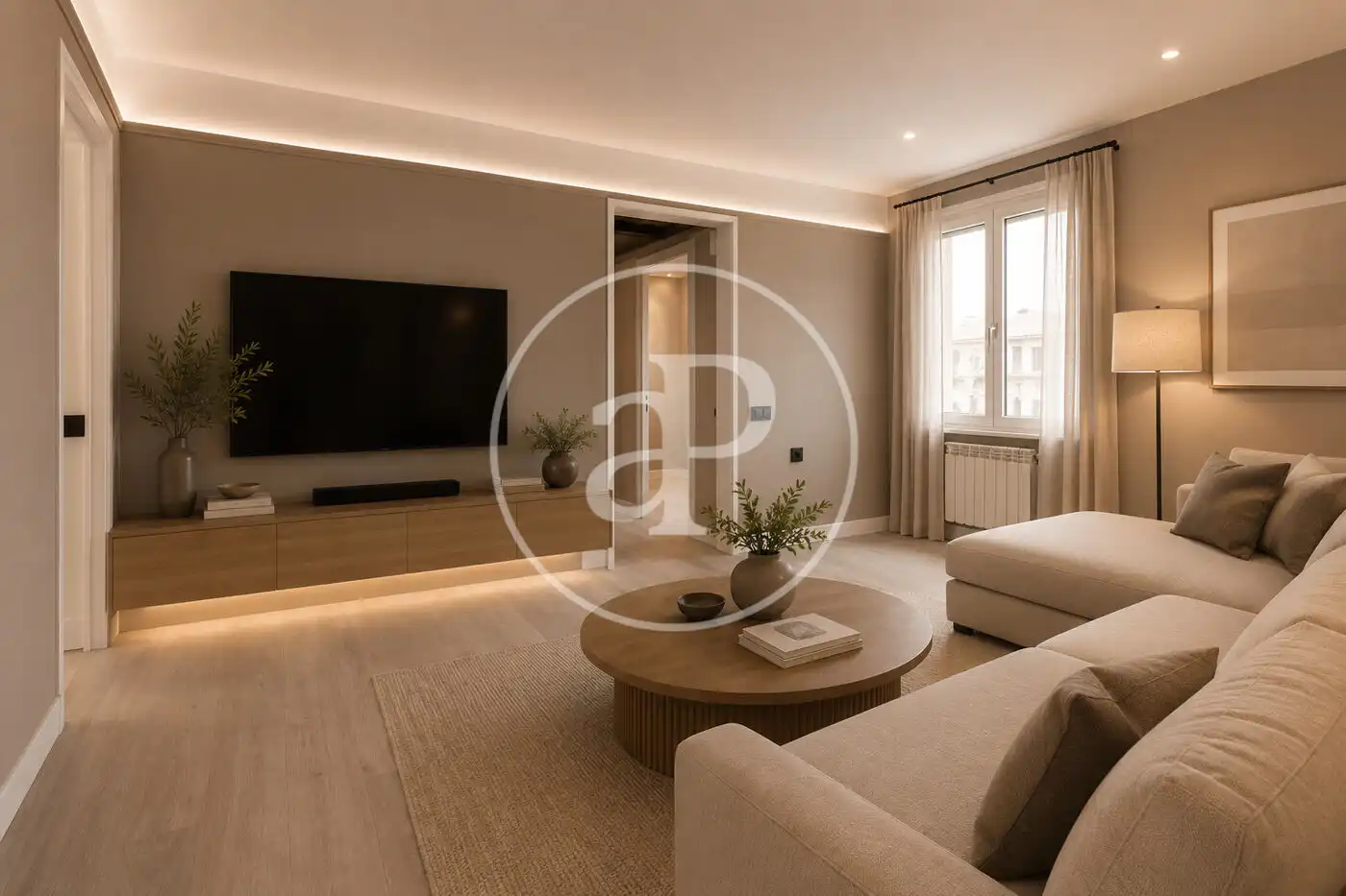 Wohnzimmer von Wohnung zum Verkauf in Barcelona mit Klimaanlage und Heizung