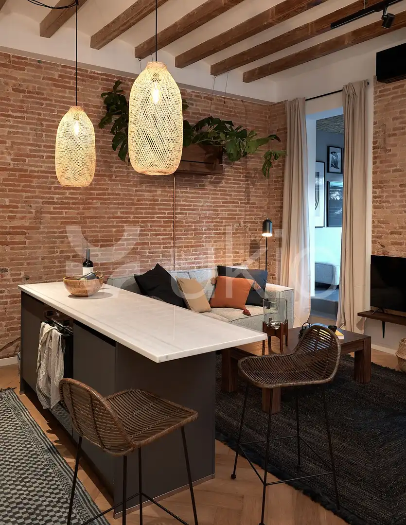 Sala d'estar de Apartament de lloguer en Barcelona amb Aire condicionat, Calefacció i Terrassa