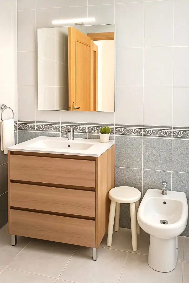 Badezimmer von Wohnungen zur Miete in Peñíscola / Peníscola mit Klimaanlage, Heizung und Terrasse