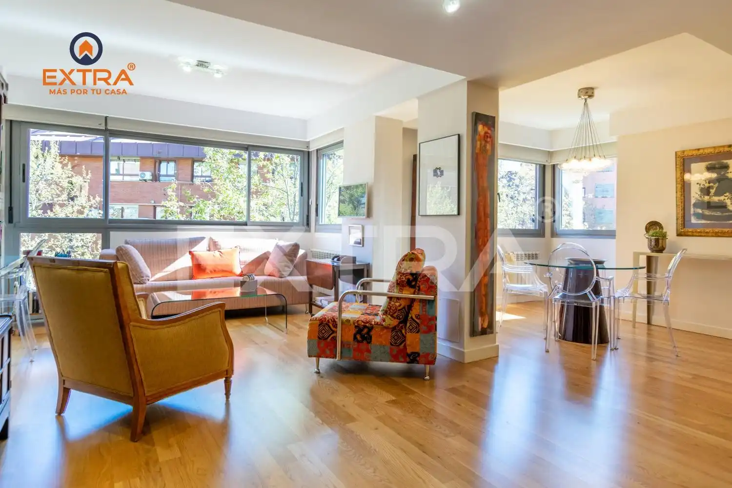 Living room of Flat for sale in  Madrid Capital  with Air Conditioner, Storage room and Community pool