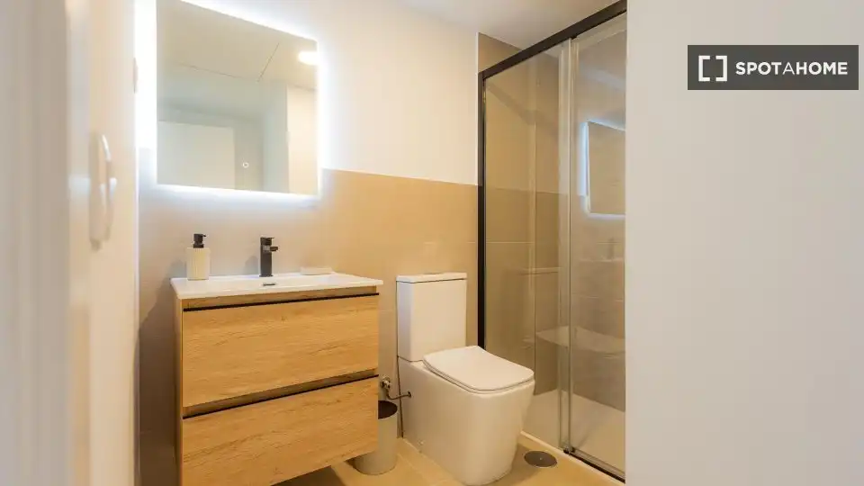 Bathroom of Flat for rent in Madrid  with Air Conditioner, Heating and Furnished