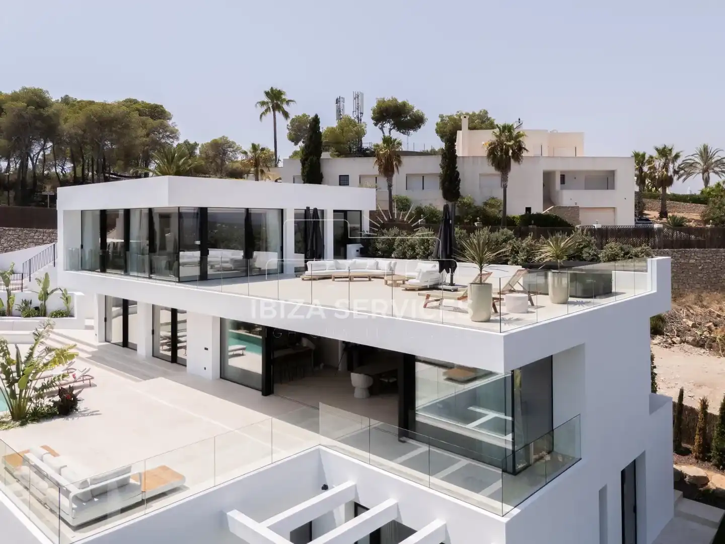 Vista exterior de Casa o chalet en venta en Santa Eulària des Riu con Aire acondicionado, Jardín privado y Piscina