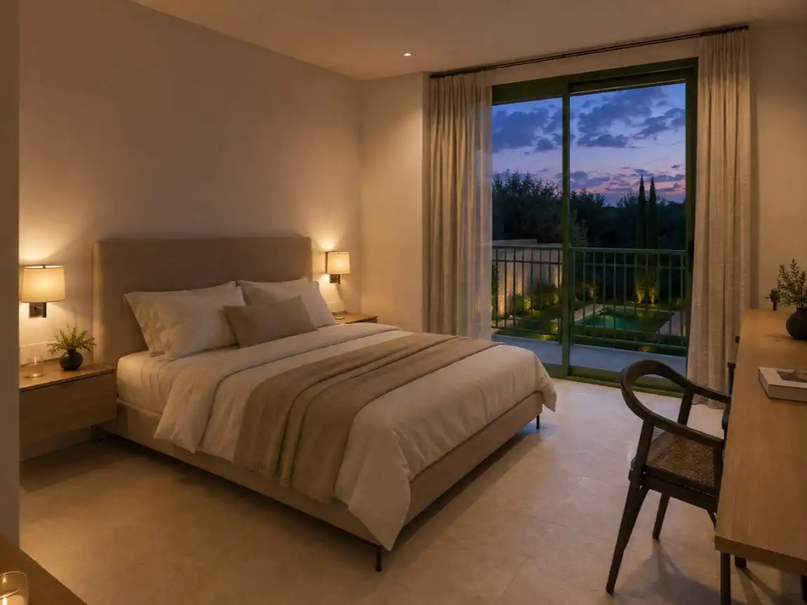 Schlafzimmer von Wohnungen zum Verkauf in Felanitx mit Klimaanlage, Privatgarten und Terrasse
