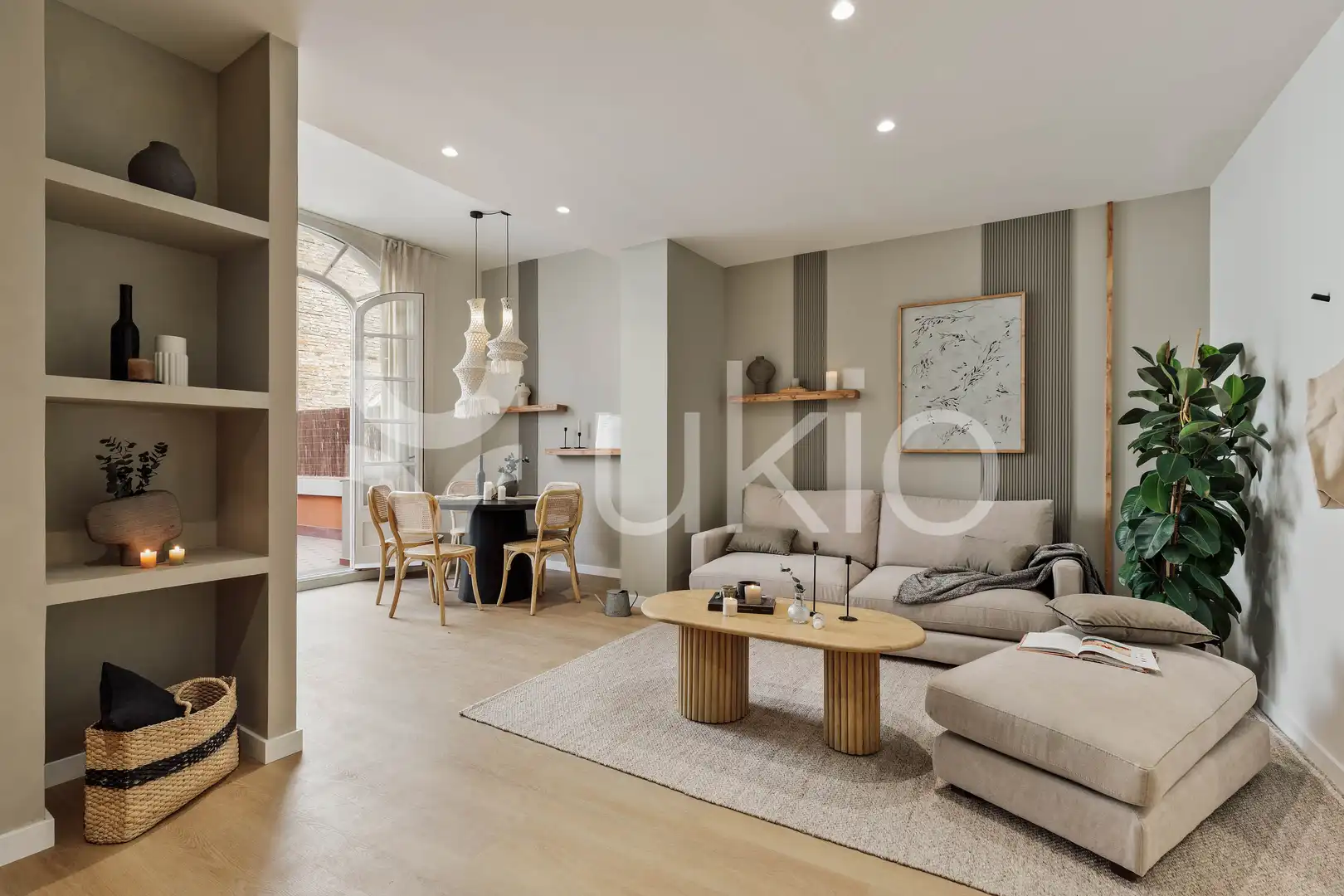 Sala de estar de Apartamento de alquiler en Barcelona con Aire acondicionado, Calefacción y Terraza