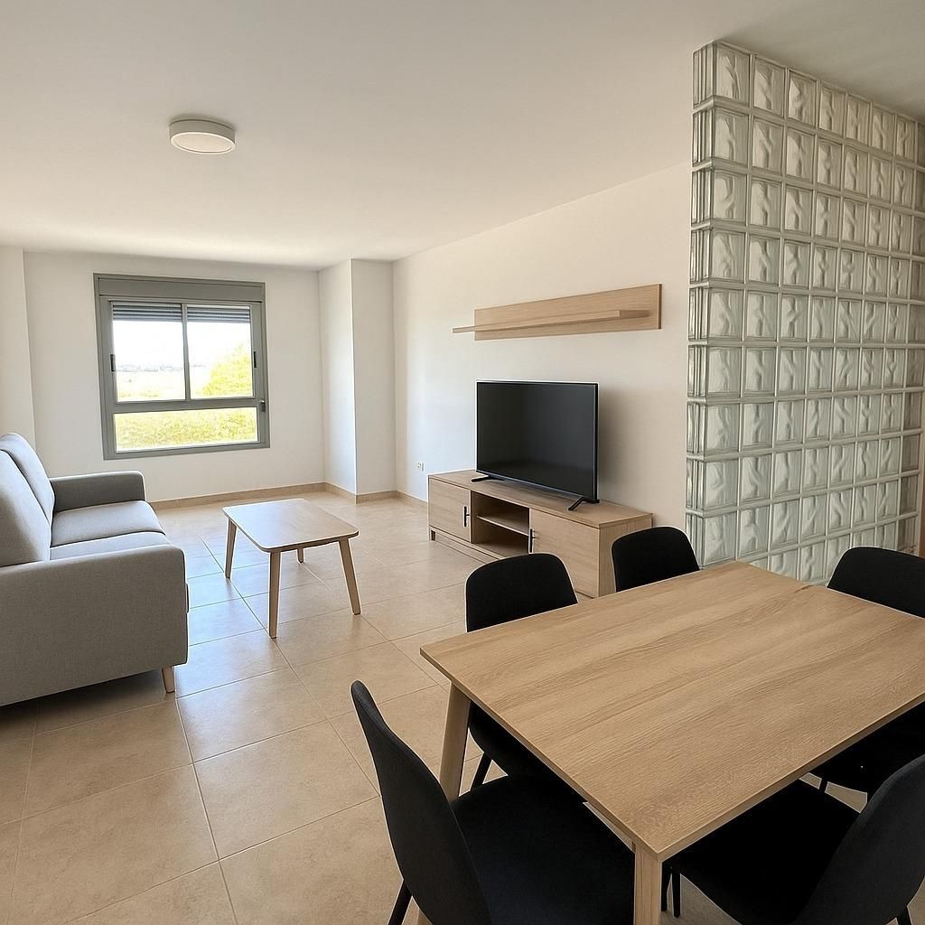 Living room of Flat for sale in La Pobla Llarga  with Swimming Pool, Balcony and Community pool