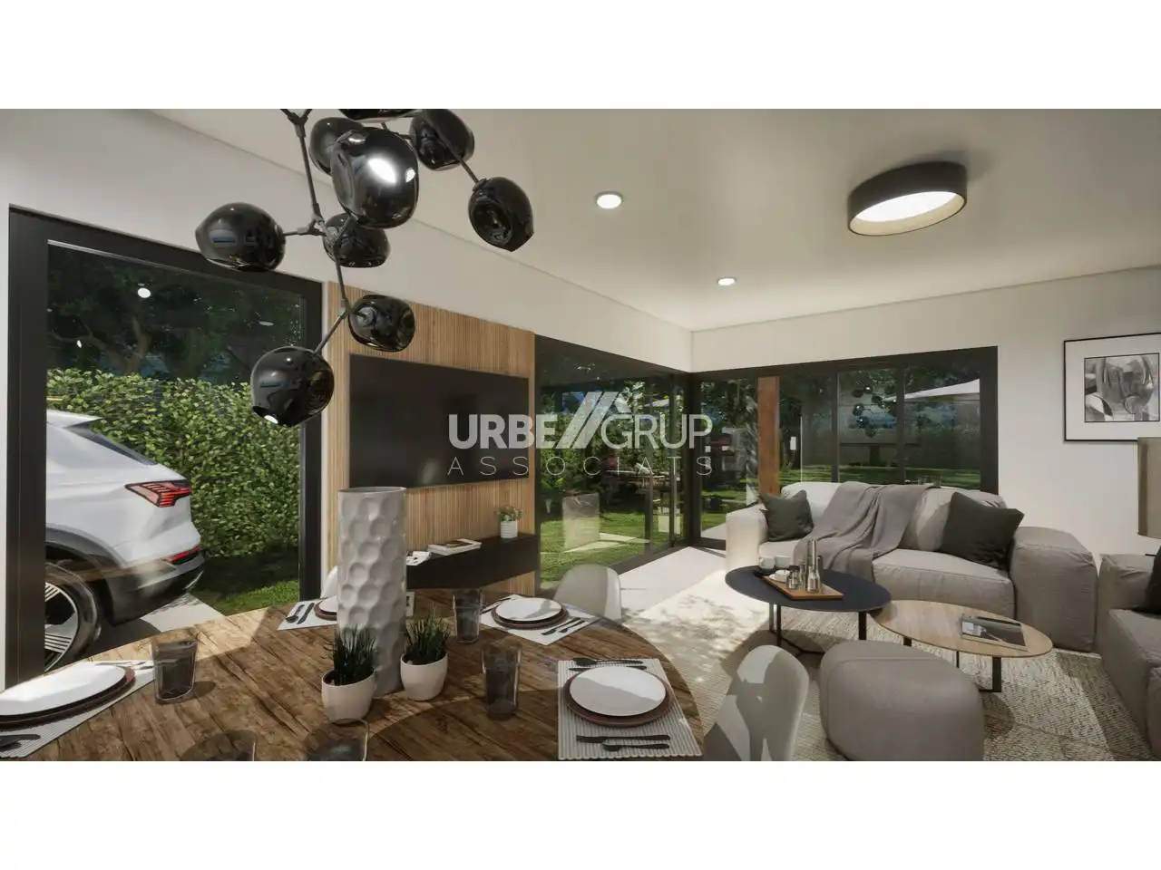 Sala de estar de Casa adosada en venta en Vacarisses con Aire acondicionado, Calefacción y Jardín privado