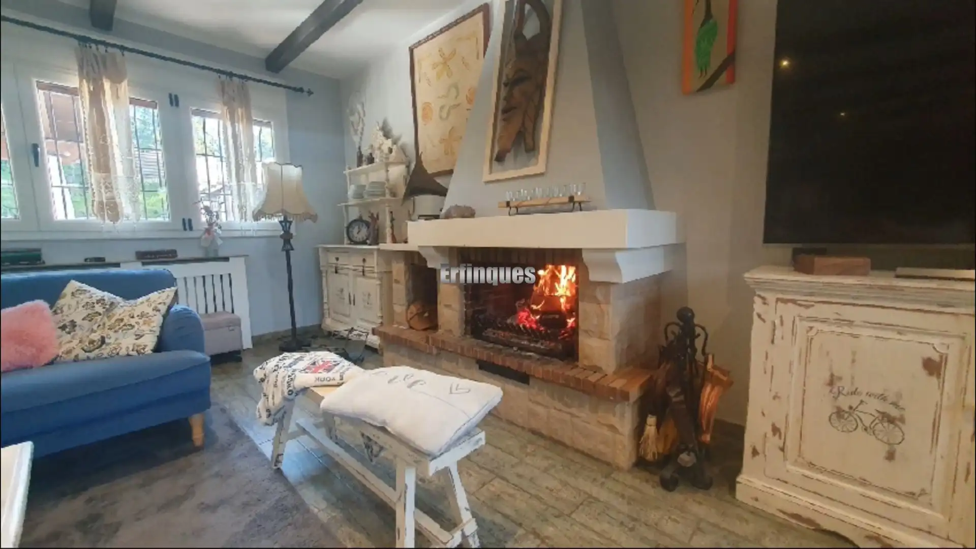 Wohnzimmer von Haus oder Chalet zum Verkauf in Rubí mit Klimaanlage, Heizung und Privatgarten