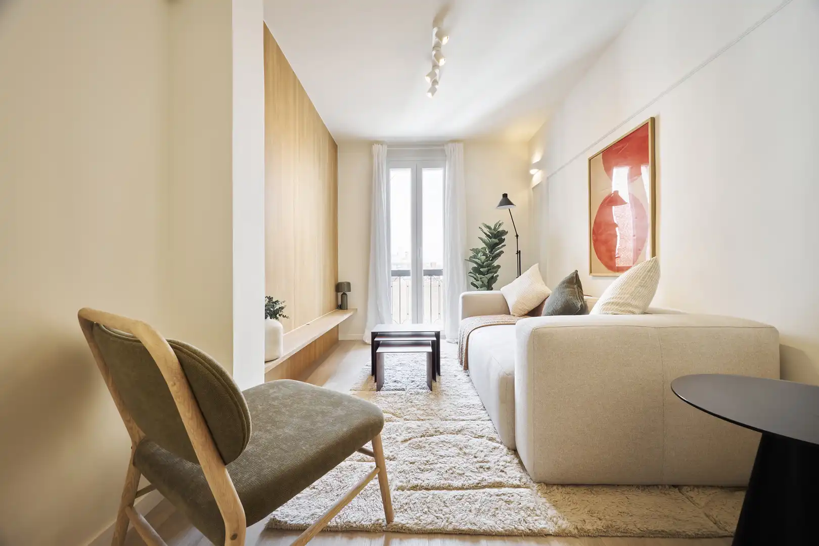 Wohnzimmer von Wohnung zur Miete in Madrid mit Klimaanlage und Balkon