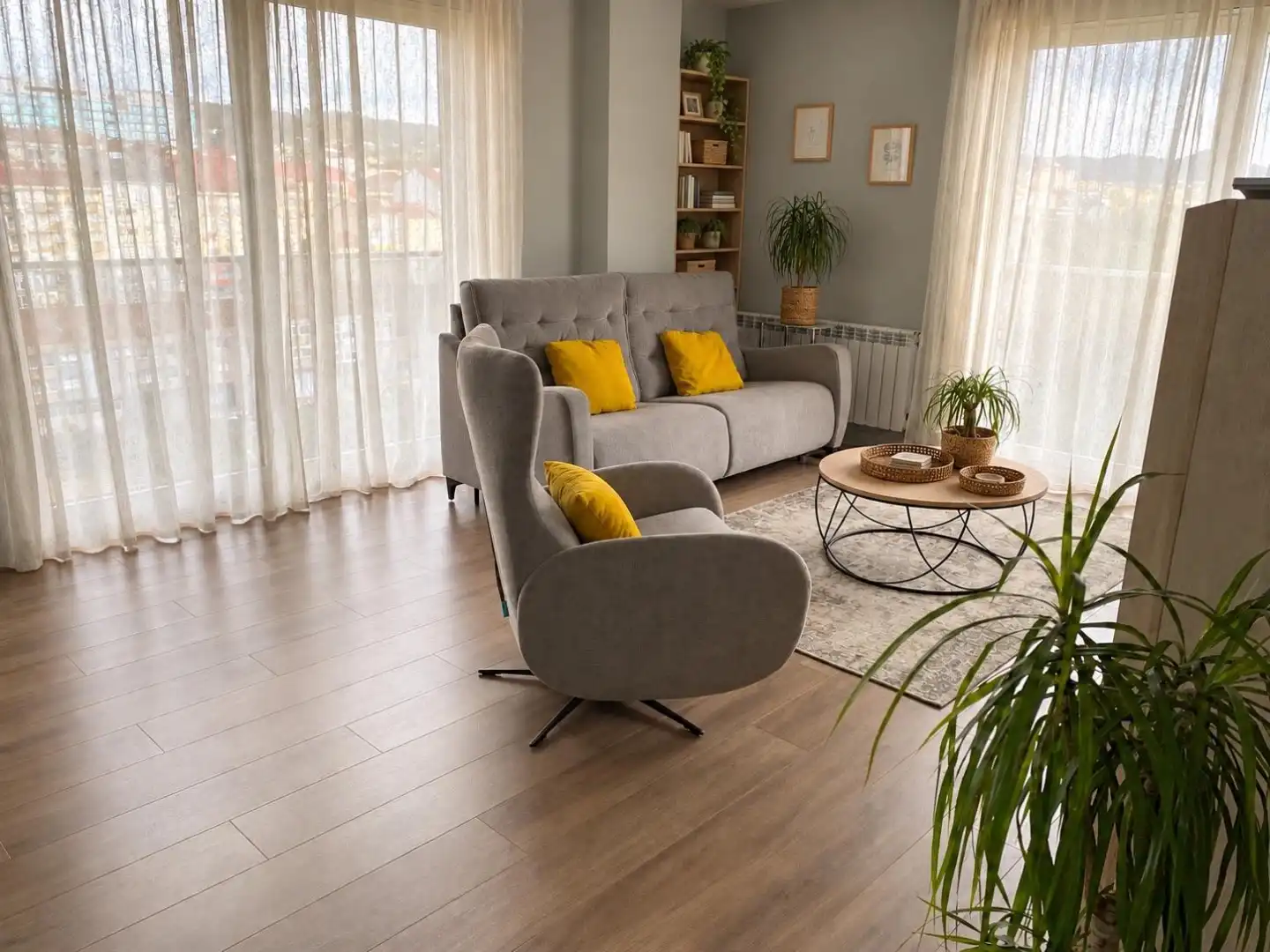 Wohnzimmer von Maisonette zum Verkauf in Ourense Capital  mit Klimaanlage, Terrasse und Balkon