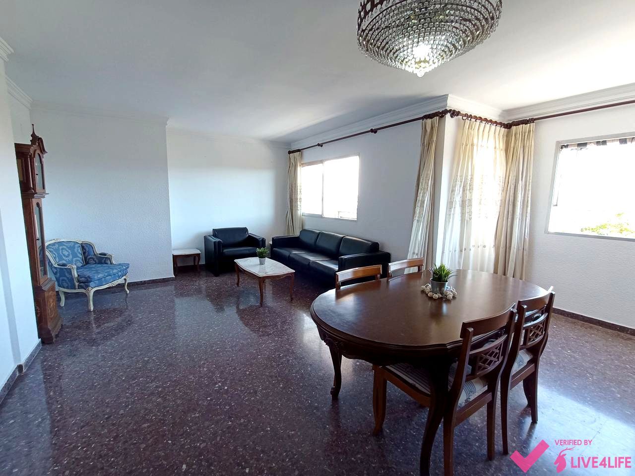 Sala de estar de Piso de alquiler en  Valencia Capital con Aire acondicionado, Terraza y Amueblado