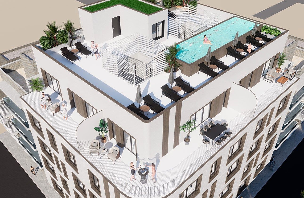 Swimming pool of Planta baja for sale in Torrevieja  with Air Conditioner, Heating and Terrace