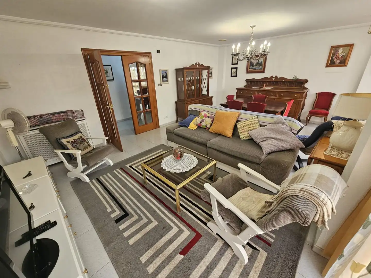 Sala d'estar de Pis en venda en Castellón de la Plana / Castelló de la Plana amb Calefacció, Moblat i Balcó