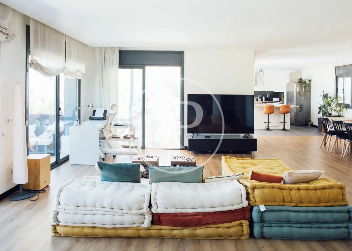 Sala de estar de Casa o chalet de alquiler en Sant Vicenç de Montalt con Aire acondicionado, Calefacción y Jardín privado