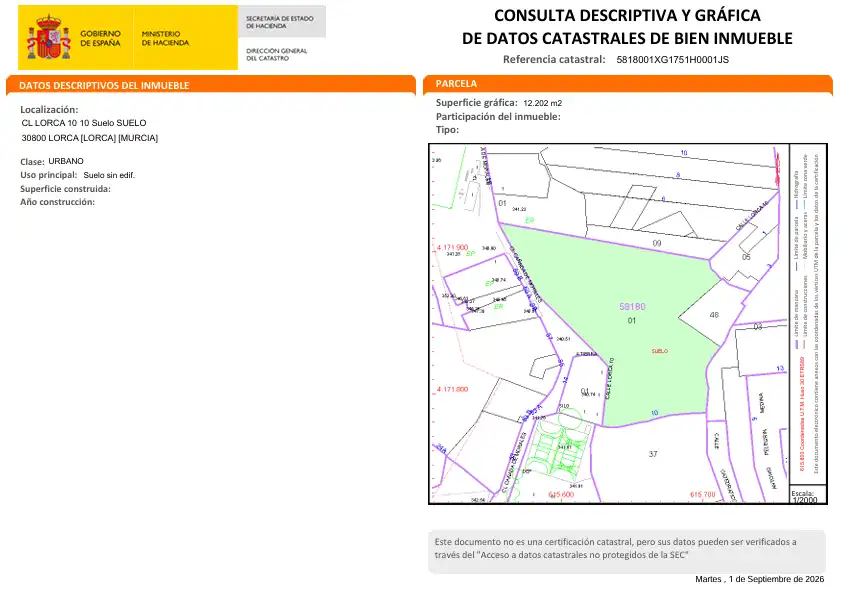 Terreny residencial en venda a Lorca Ciudad, imagen 6
