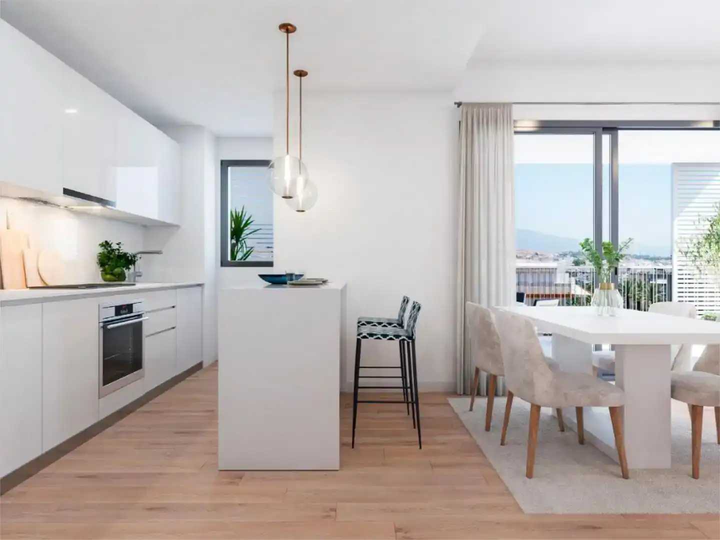 Kitchen of Flat for sale in Estepona  with Air Conditioner, Private garden and Swimming Pool