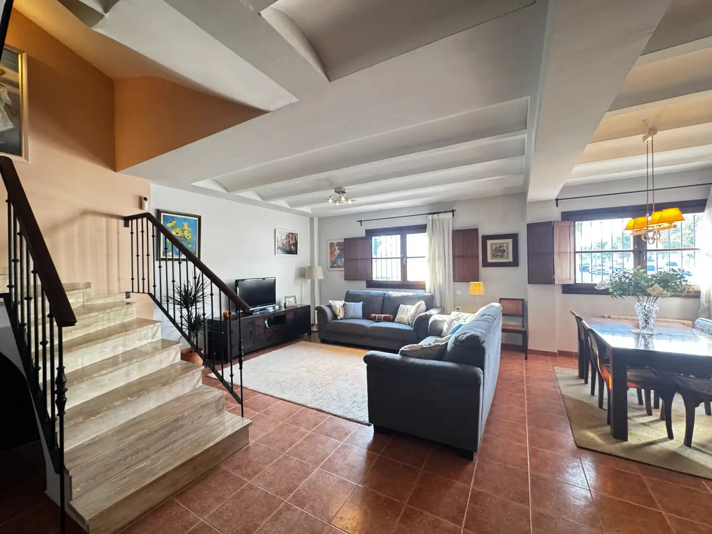Wohnzimmer von Einfamilien-Reihenhaus zum Verkauf in Canet d'En Berenguer mit Klimaanlage, Heizung und Terrasse