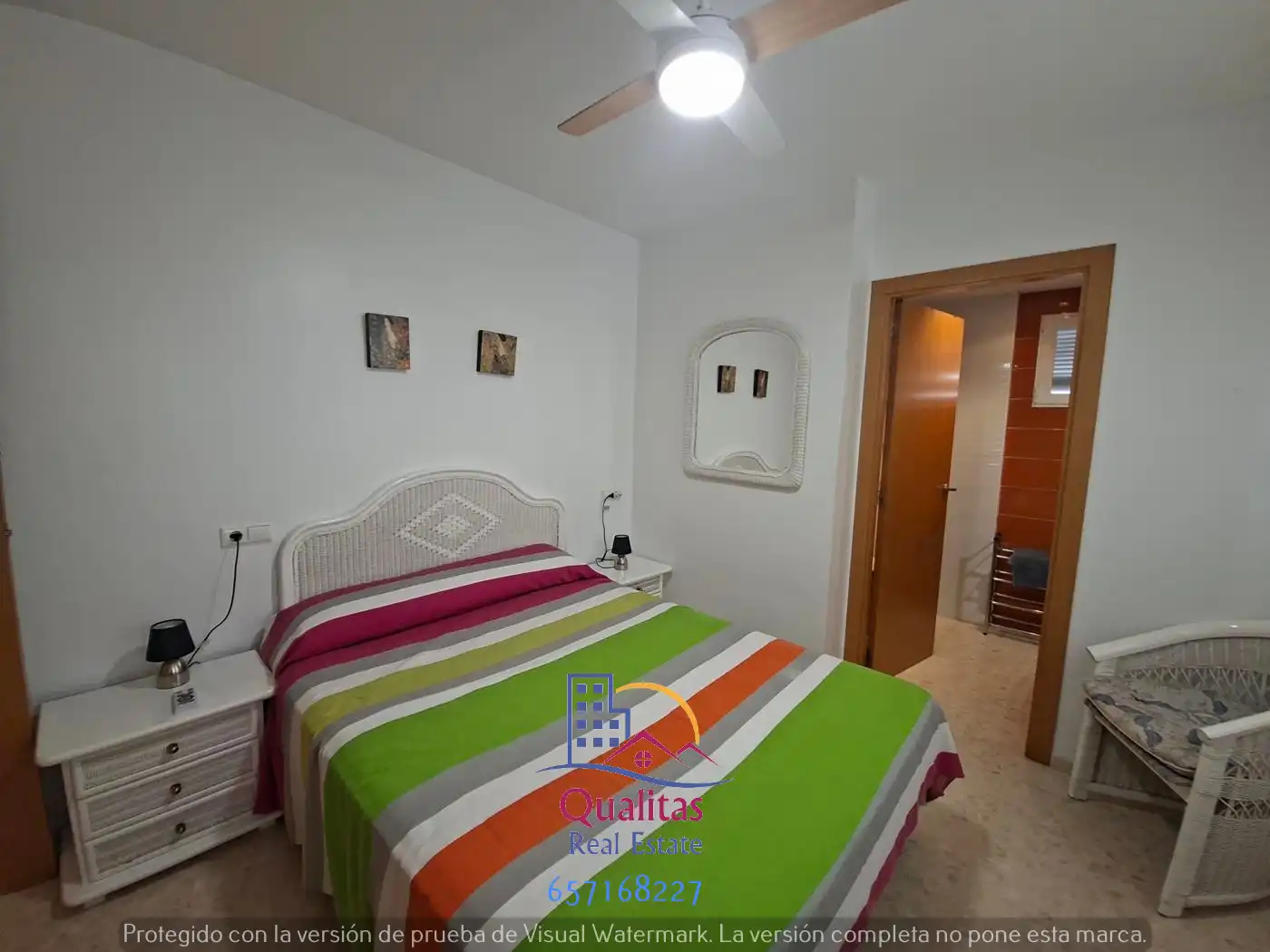 Habitación de Apartamento de alquiler en Oliva con Aire acondicionado, Calefacción y Terraza