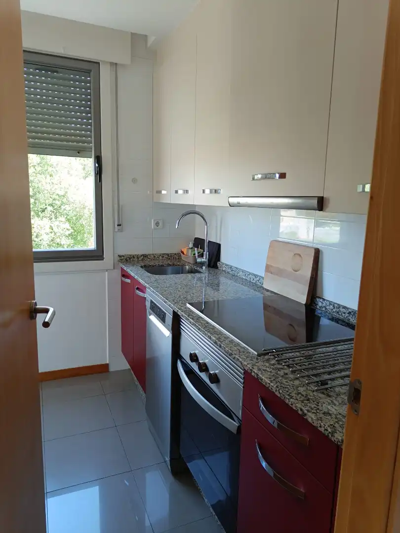 Cocina de Apartamento en venta en Baiona con Calefacción, Parquet y Terraza