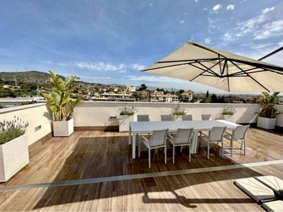 Terrasse von Dachboden miete in  Palma de Mallorca mit Klimaanlage, Terrasse und Schwimmbad