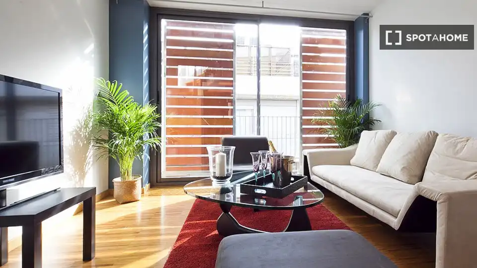 Sala de estar de Apartamento para compartir en Barcelona con Aire acondicionado, Calefacción y Terraza