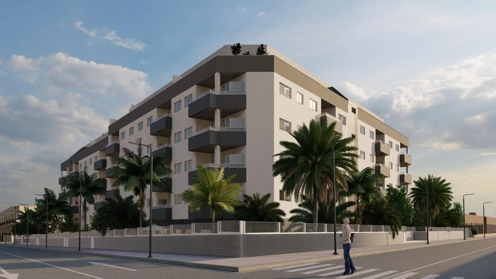 Vista exterior de Pis en venda en Roquetas de Mar amb Aire condicionat, Terrassa i Piscina comunitària