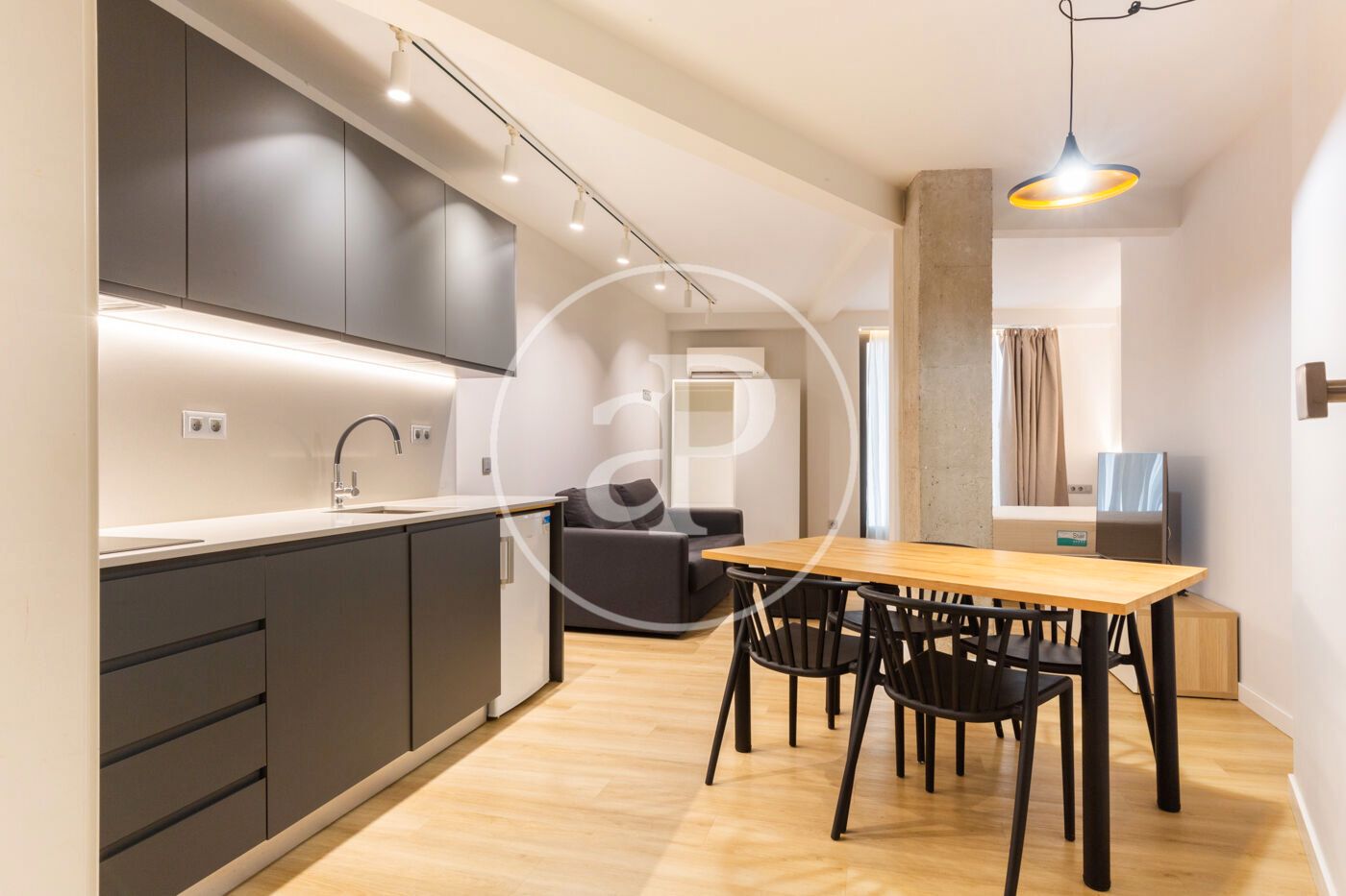 Cuina de Loft de lloguer en  Valencia Capital amb Aire condicionat, Calefacció i Moblat