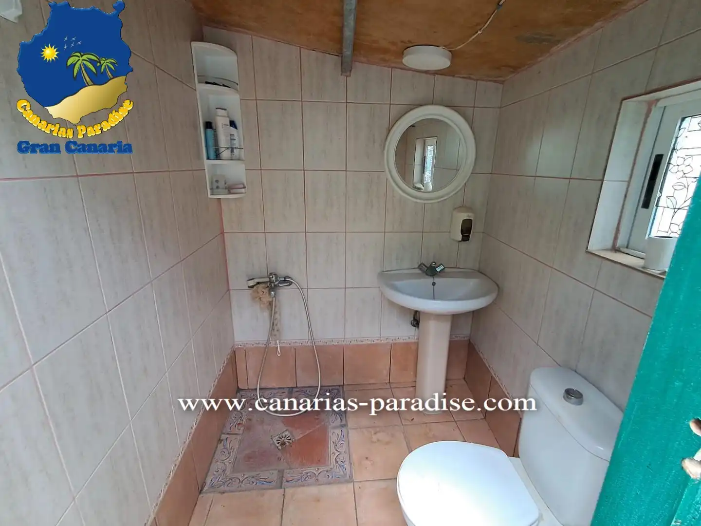 Badezimmer von Einfamilien-Reihenhaus zum Verkauf in La Aldea de San Nicolás  mit Klimaanlage