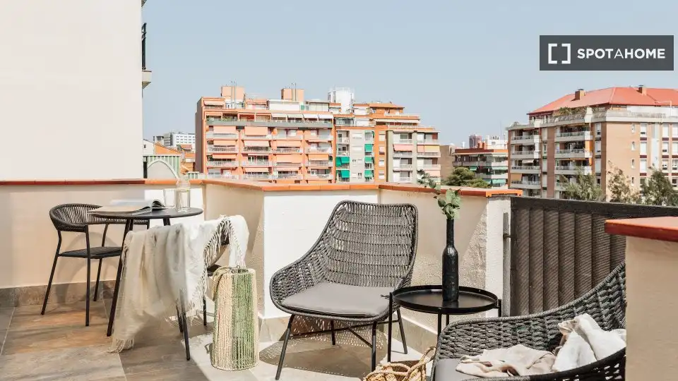 Terrace of Flat for rent in Barcelona  with Air Conditioner, Heating and Furnished