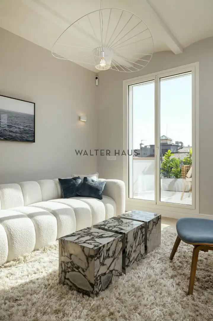 Sala de estar de Ático en venta en Barcelona con Aire acondicionado, Calefacción y Terraza