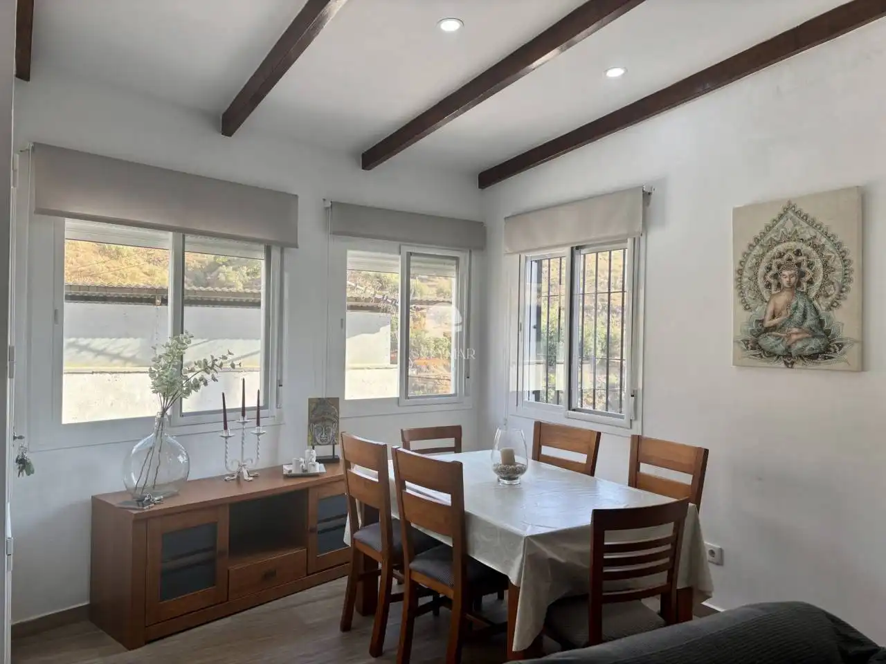 Comedor de Casa o chalet de alquiler en Canillas de Aceituno con Aire acondicionado, Calefacción y Jardín privado