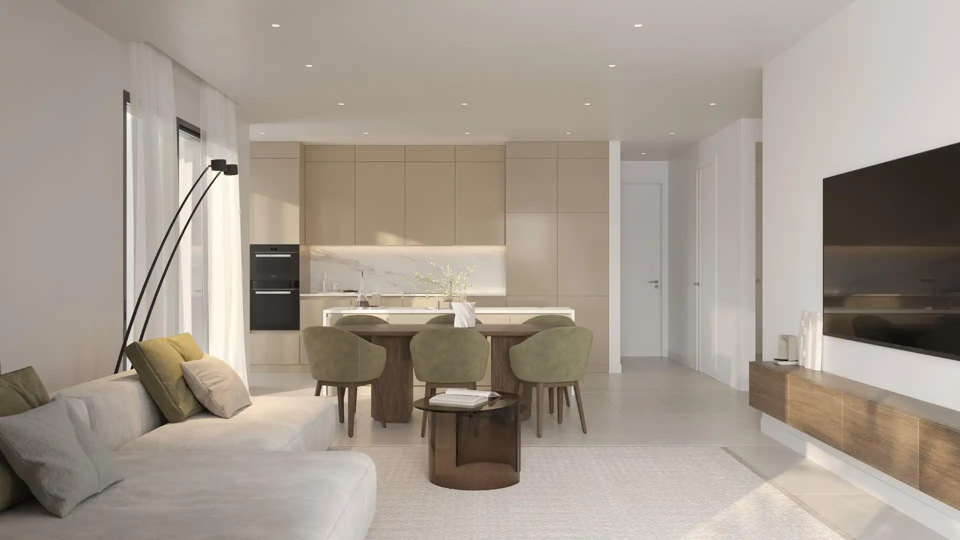 Living room of Flat for sale in Estepona  with Air Conditioner, Heating and Private garden
