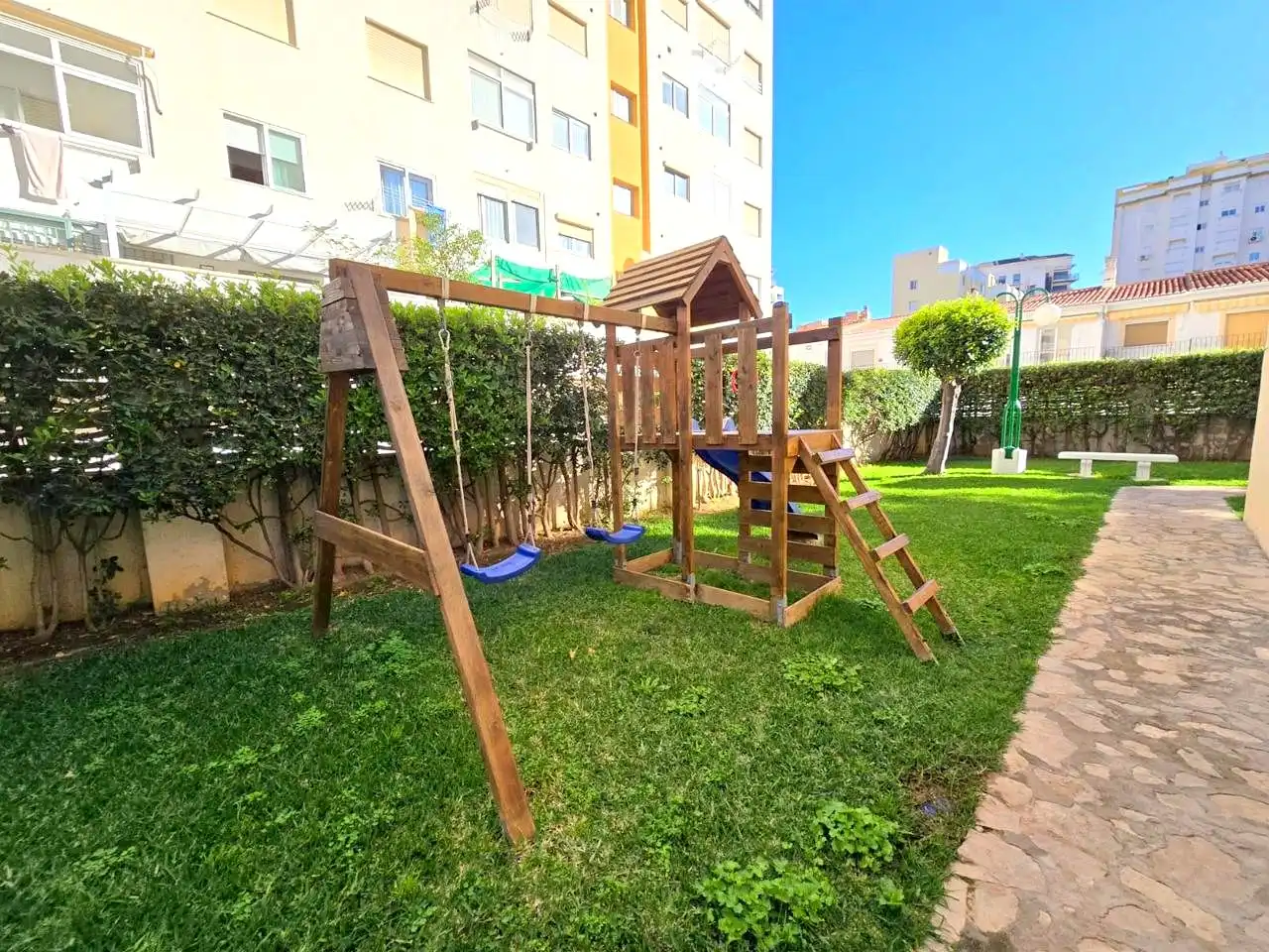 Jardí de Apartament de lloguer en Gandia amb Aire condicionat, Parquet i Terrassa