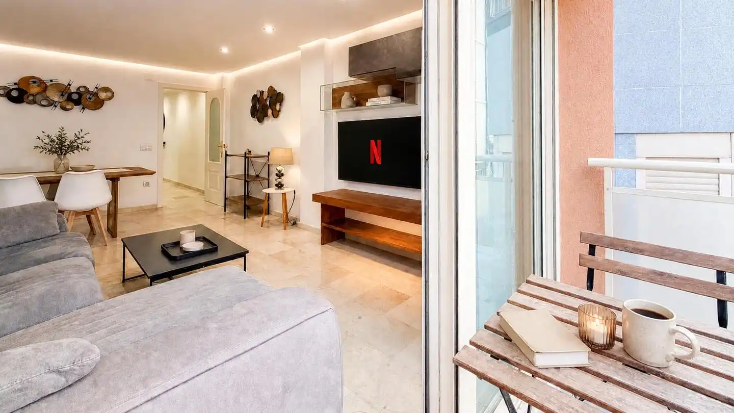 Wohnzimmer von Maisonette zum Verkauf in Santa Pola mit Klimaanlage, Terrasse und Möbliert