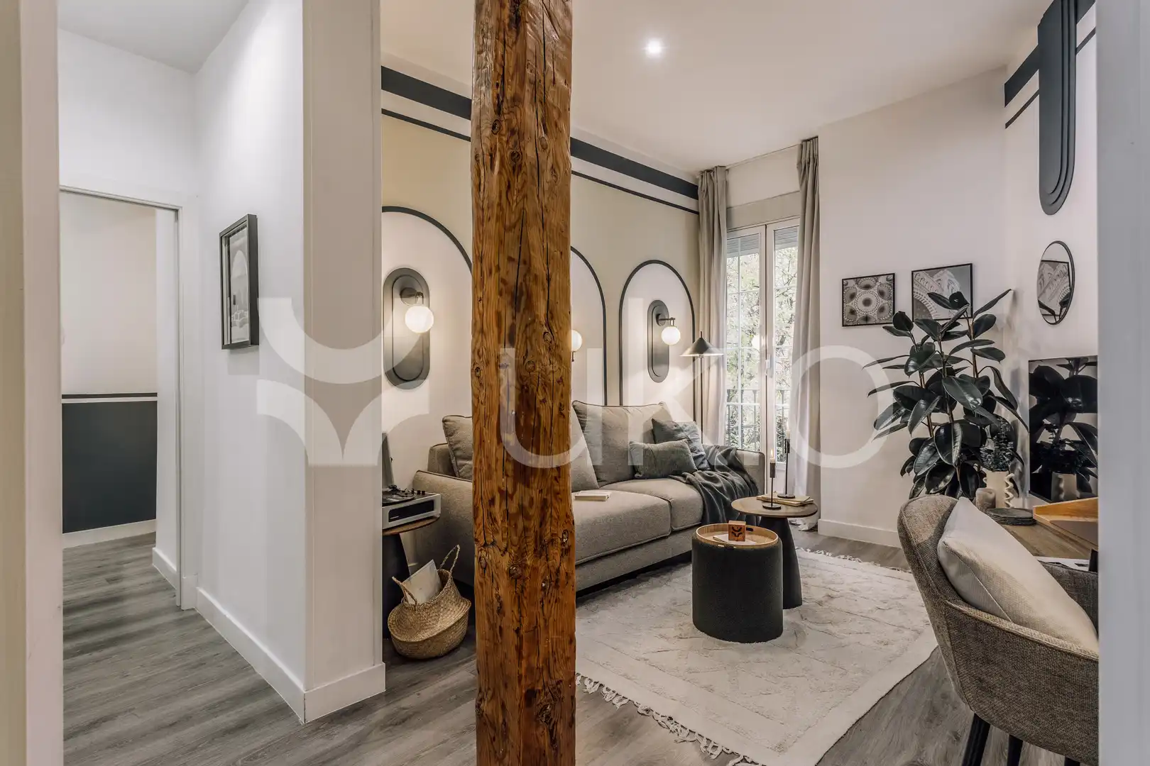 Sala d'estar de Apartament de lloguer en Madrid amb Aire condicionat, Calefacció i Moblat