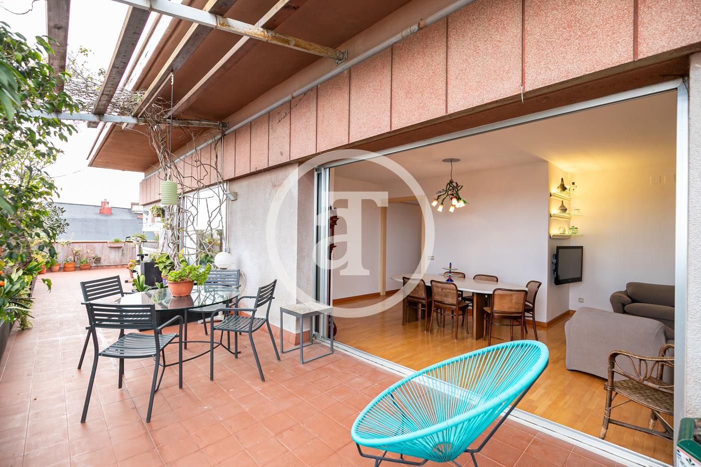 Terrace of Flat to rent in  Barcelona Capital  with Air Conditioner, Heating and Furnished