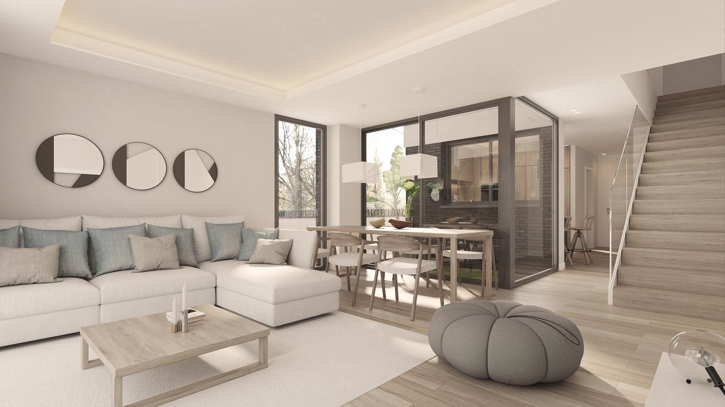 Sala d'estar de Casa o xalet en venda en Castelldefels amb Aire condicionat, Jardí privat i Terrassa