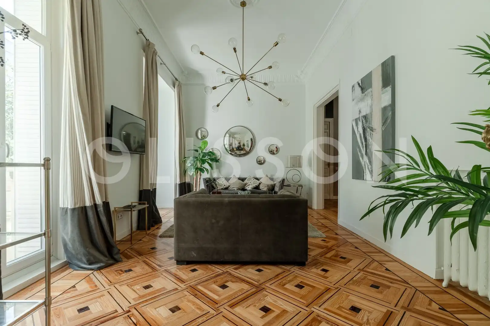 Wohnzimmer von Wohnung zur Miete in Madrid mit Klimaanlage, Heizung und Möbliert