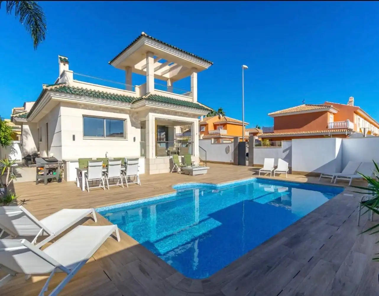 Vista exterior de Casa o chalet en venta en Rojales con Parquet, Piscina y Amueblado
