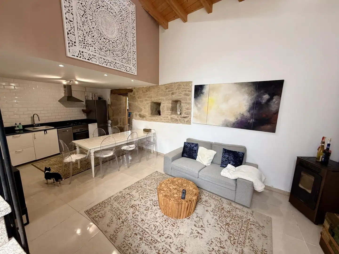 Sala de estar de Casa o chalet en venta en Sober con Jardín privado, Piscina y Amueblado