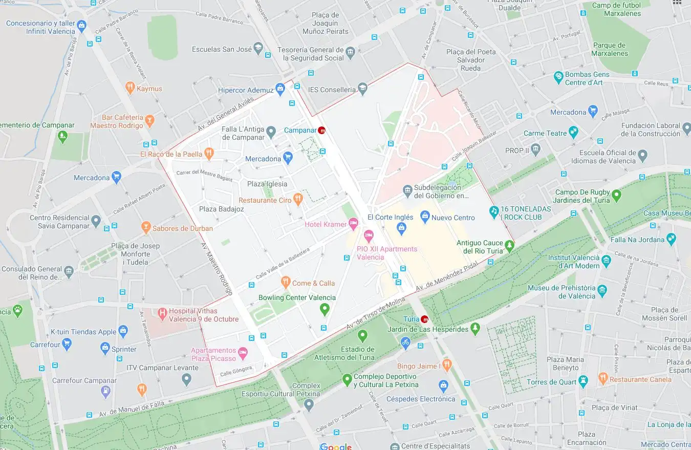 Außenansicht von Wohnung zur Miete in Valencia mit Klimaanlage, Heizung und Privatgarten