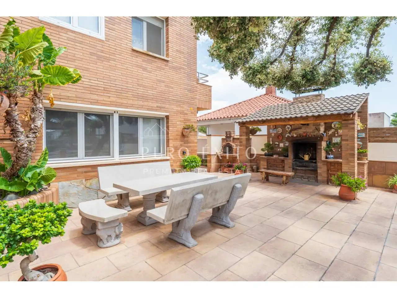 Terraza de Casa o chalet en venta en El Pla de Santa Maria con Aire acondicionado, Jardín privado y Terraza
